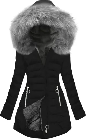 maisdgop Womens Winter Coats Mid Length Sherpa Lined Warm Heavy Jackets Thickened Windproof Outerwear With Fur Hood