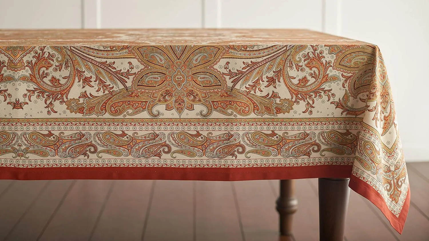 Maison d' Hermine 100% Cotton Table Cover - 60"x108" Rectangle Decorative Tablecloth - Washable Tablecloths for Dining, Home & Party - For Thanksgiving & Christmas - Kashmir Paisley Collection