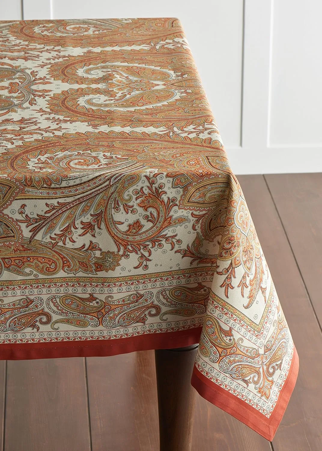 Maison d' Hermine 100% Cotton Table Cover - 60"x108" Rectangle Decorative Tablecloth - Washable Tablecloths for Dining, Home & Party - For Thanksgiving & Christmas - Kashmir Paisley Collection