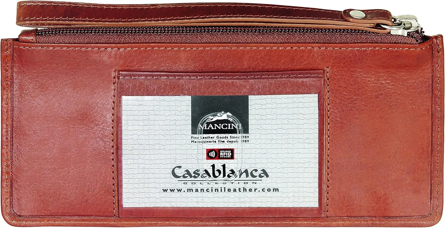 Mancini Ladies' Leather Wristlet Wallet (RFID Secure)