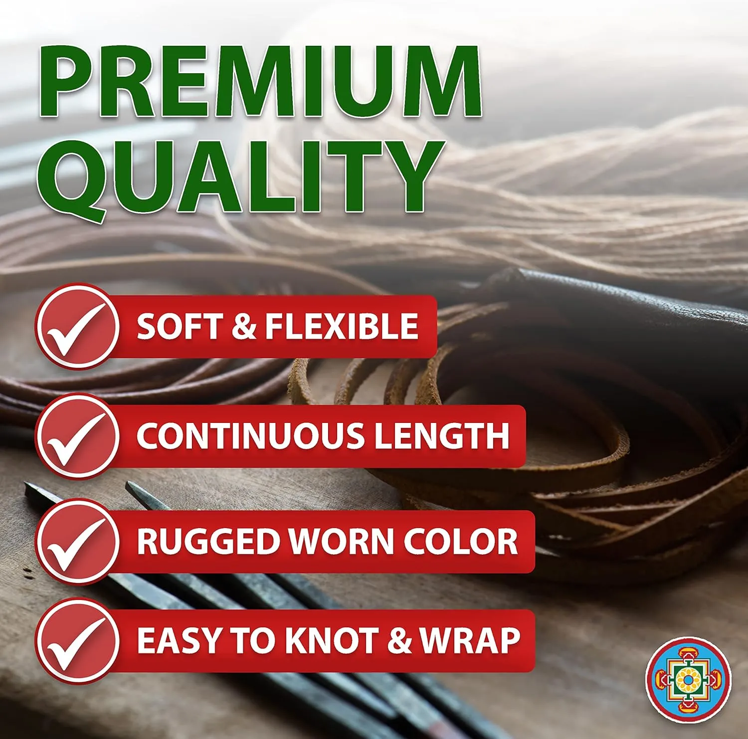 Mandala Crafts Round Cowhide Genuine Rust Leather Cord for Jewelry Making Kumihimo Leather Rope Spool - Rust Leather String Lace - 4.4 Yds 6mm Leather Cording