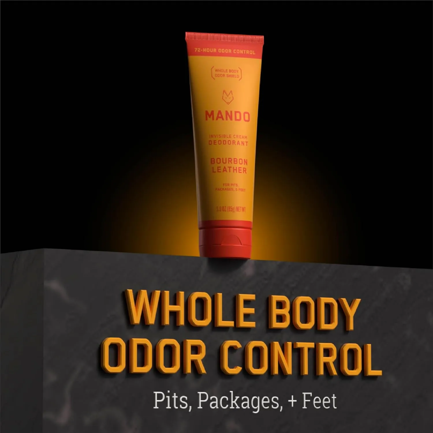 Mando Bourbon Leather Body Deodorant - 72 Hour Odor Control, Aluminum Free, Baking Soda Free - 3.0 Oz Tube and 2.6 Oz Solid Stick