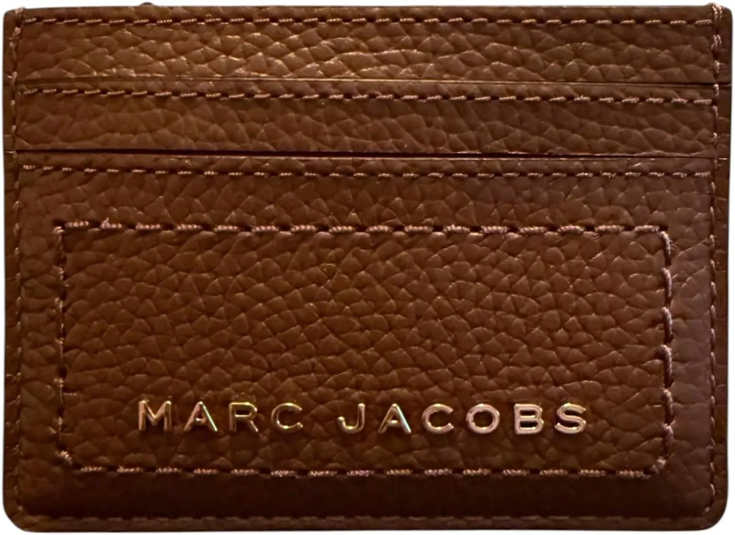 Marc Jacobs S102L01FA21-001 Gold Hardware Women's Leather Card Case (Cognac Brown)