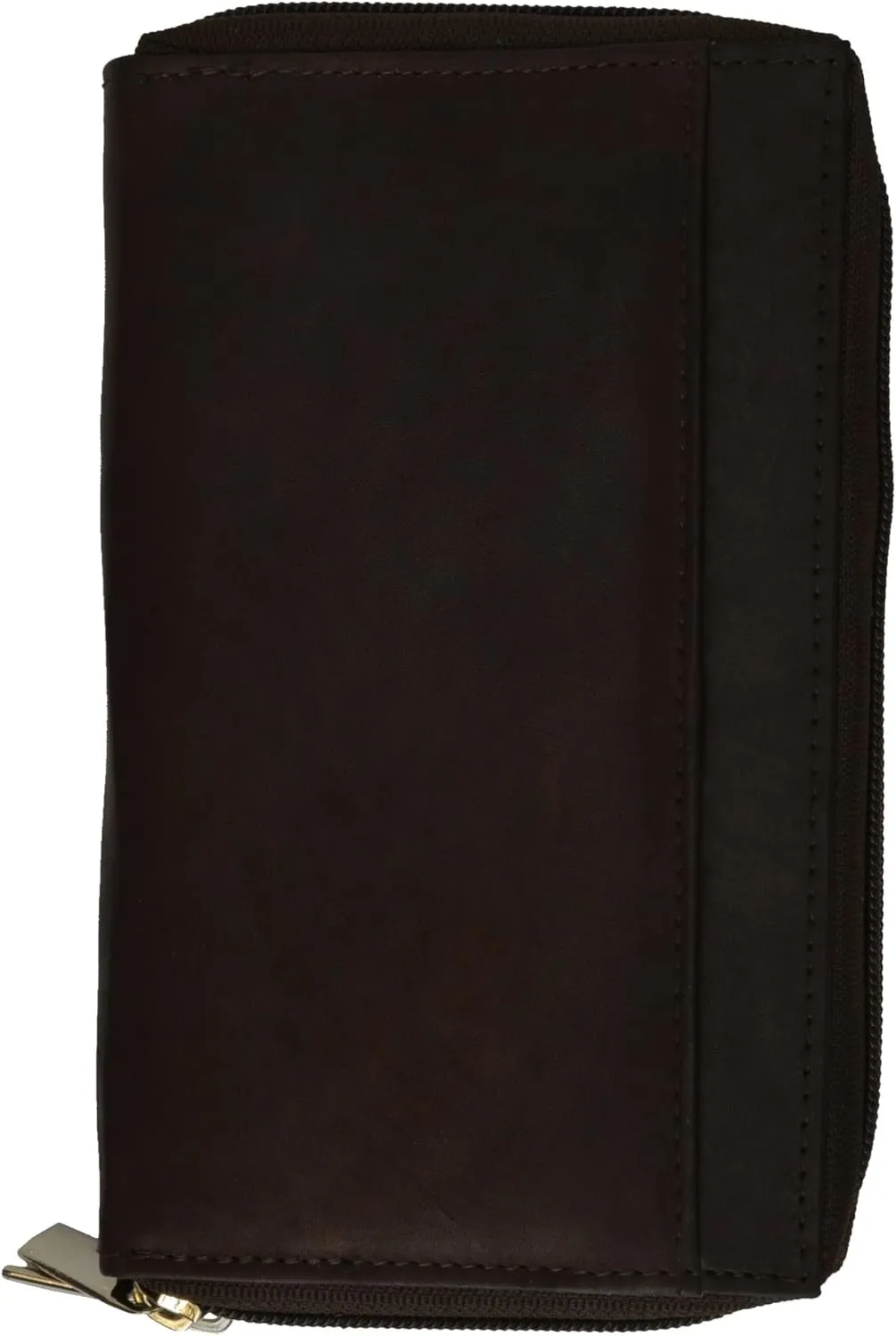 MARSHAL Genuine Leather Double Zipper Clutch Checkbook Wallet for Women #4575CF