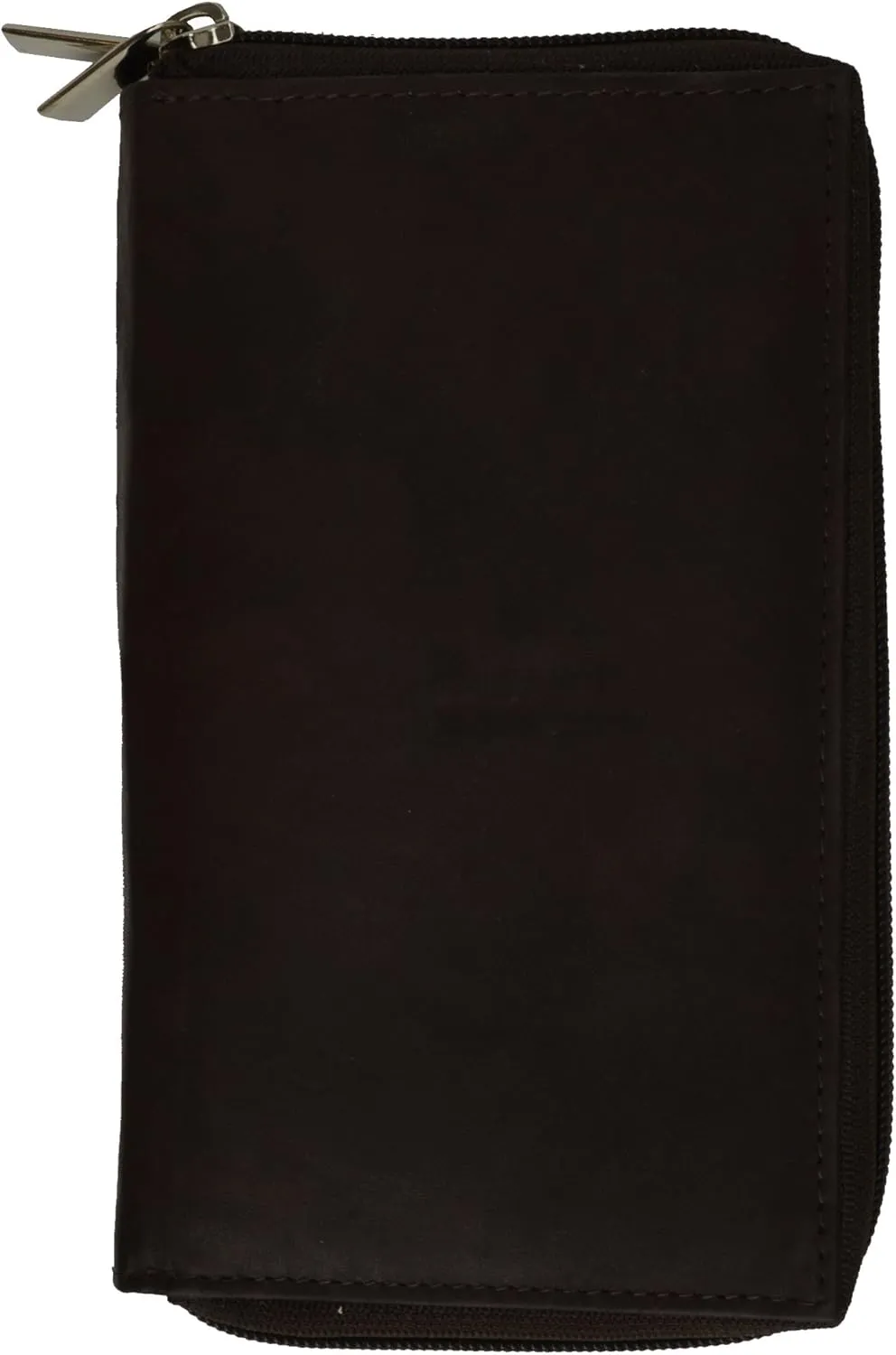 MARSHAL Genuine Leather Double Zipper Clutch Checkbook Wallet for Women #4575CF