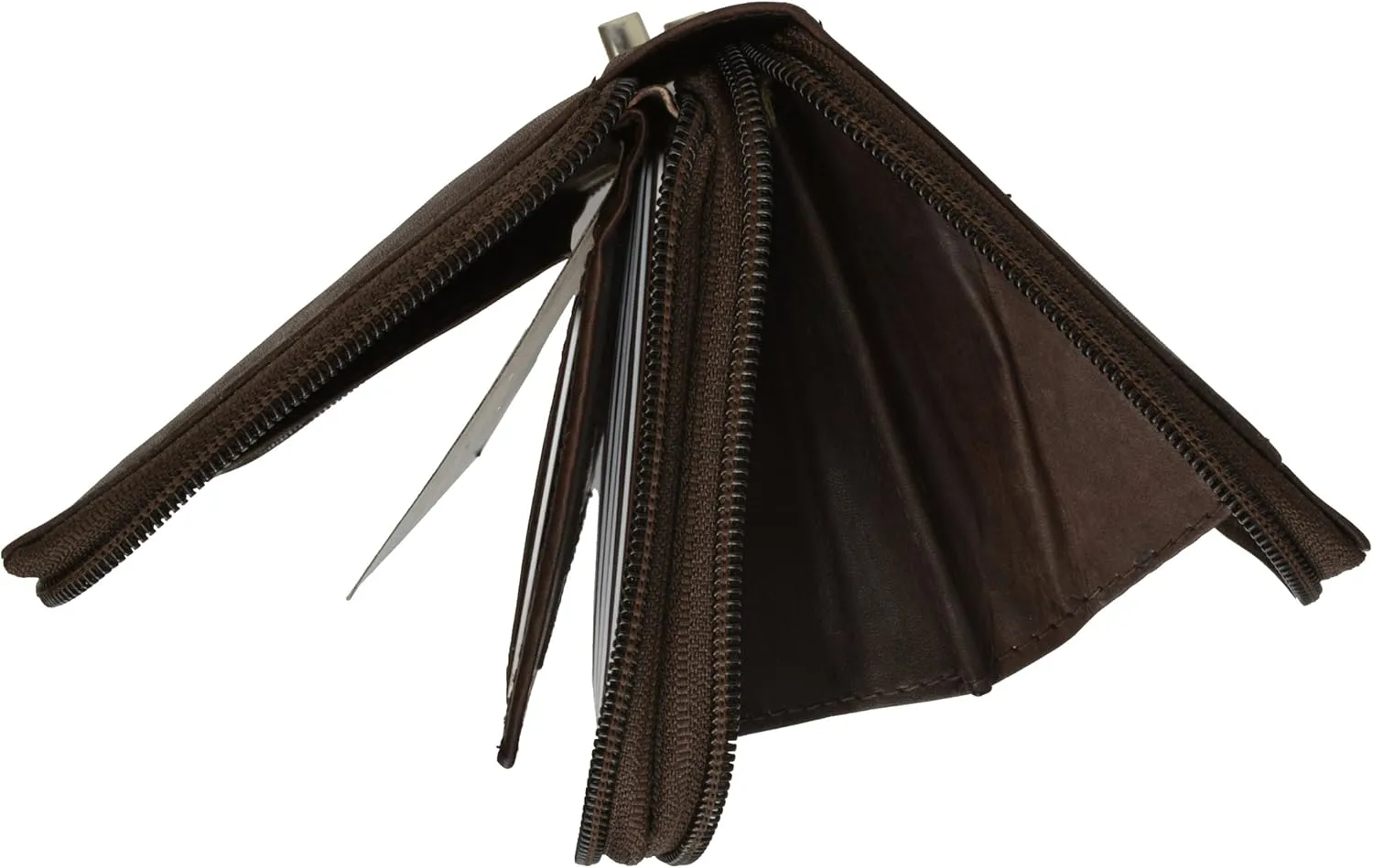 MARSHAL Genuine Leather Double Zipper Clutch Checkbook Wallet for Women #4575CF