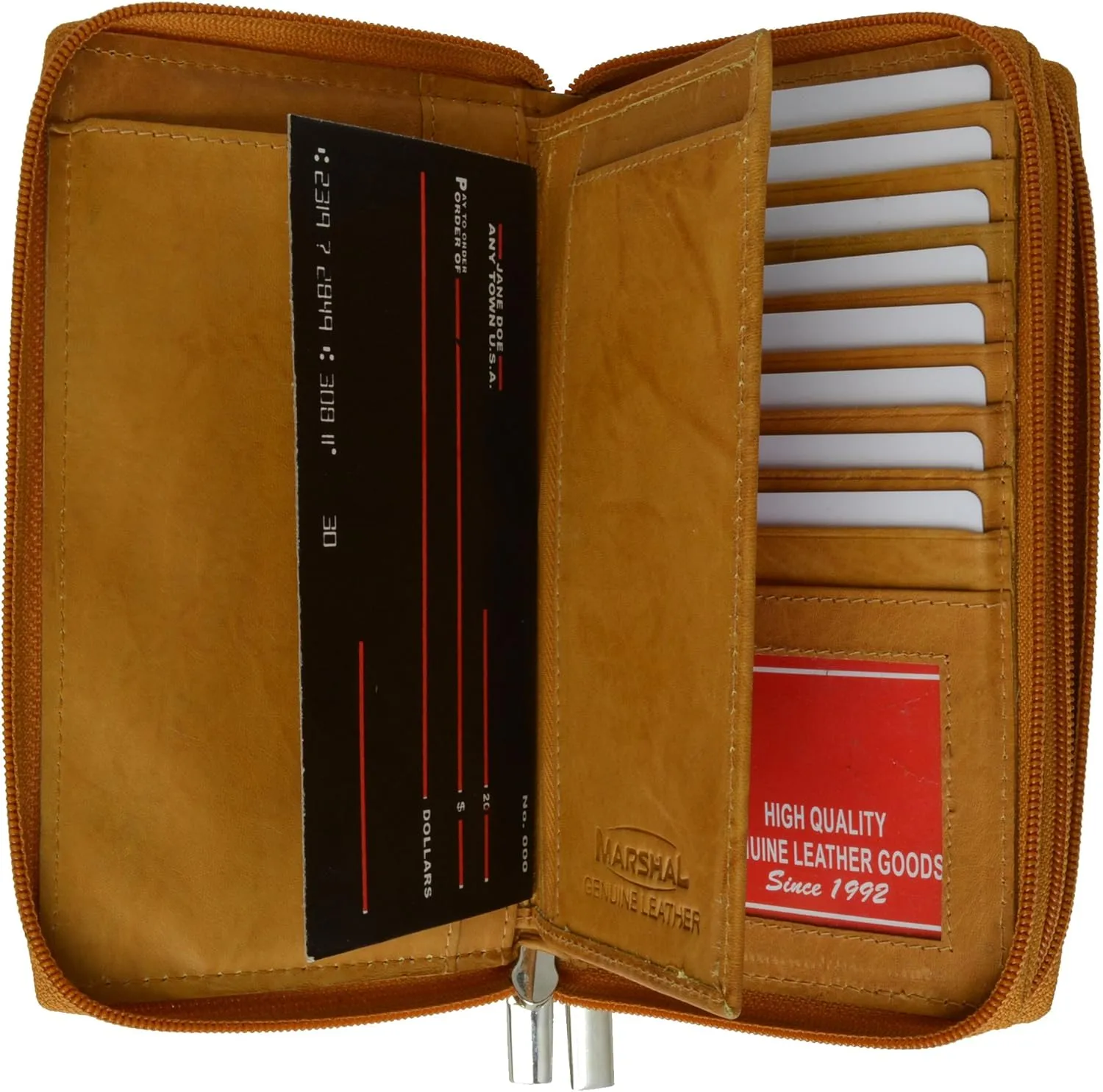 Marshal Genuine Leather Ladies Standard Wallet #4575CF Tan