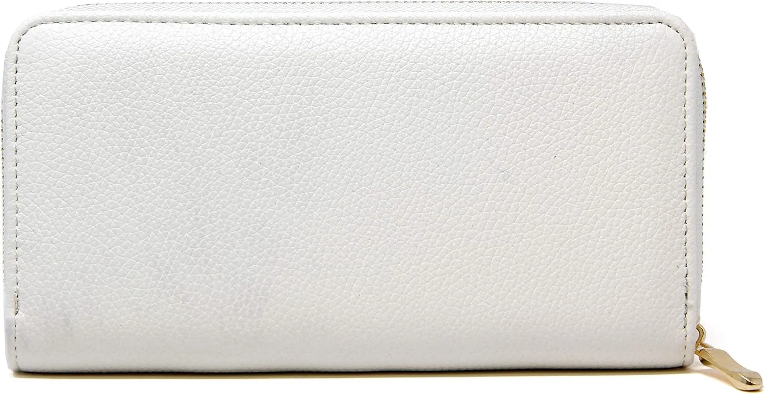 Matching Design Leather Clutch Wallet