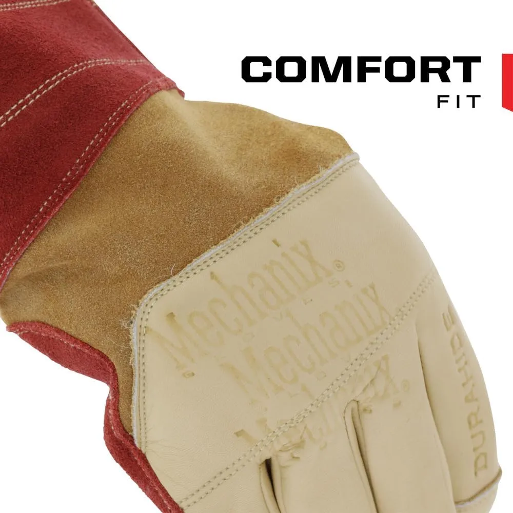 Mechanix Wear: Flux Stick   MIG Welding Gloves, Durahide Cow Leather, Heat Resistance, DuPont Kevlar Stitched for Added Durability, Safety Gloves, Designed for High Heat Welding (Brown, Large)