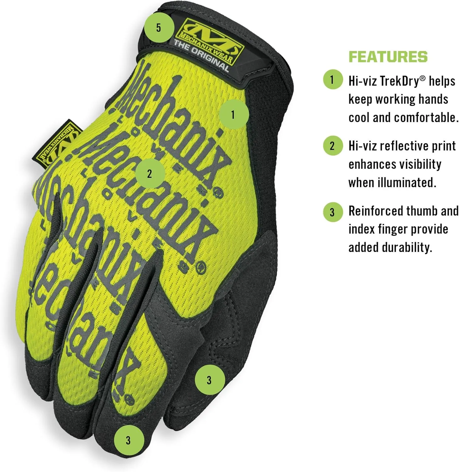 Mechanix Wear: Hi-Viz Original Work Gloves (X-Large, Fluorescent Yellow)