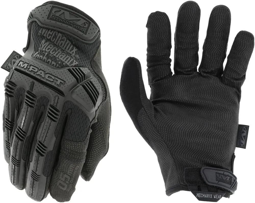 Mechanix Wear: M-Pact 0.5mm High-Dexterity Covert Tactical Work Gloves - Touch Capable, Impact Protection, Absorbs Vibration (Medium, All Black)