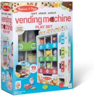 Melissa & Doug Sort, Stock, Select Wooden Vending Machine Play Set, Wooden Toy Play Food for Boys and for Girls 3 