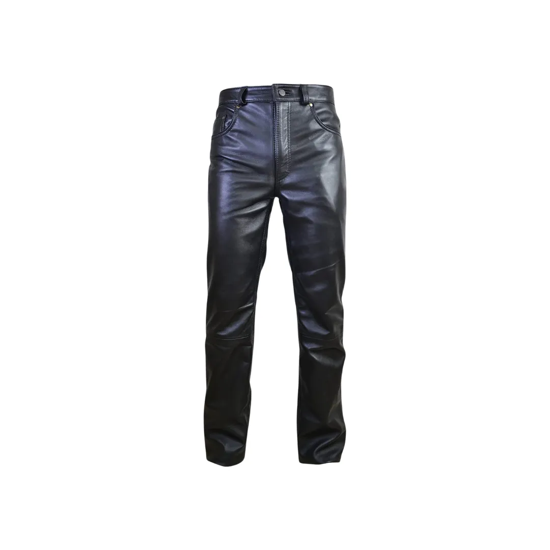Men 5 Pocket Motorcycle Leather Pants