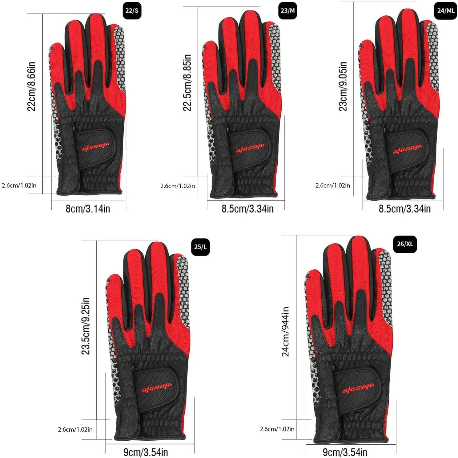 Men Golf Glove Sports Glove Comfortable Grip Shock Absorbing PU Leather Non Slip for Fishing Cold Weather Golf Swing Hiking