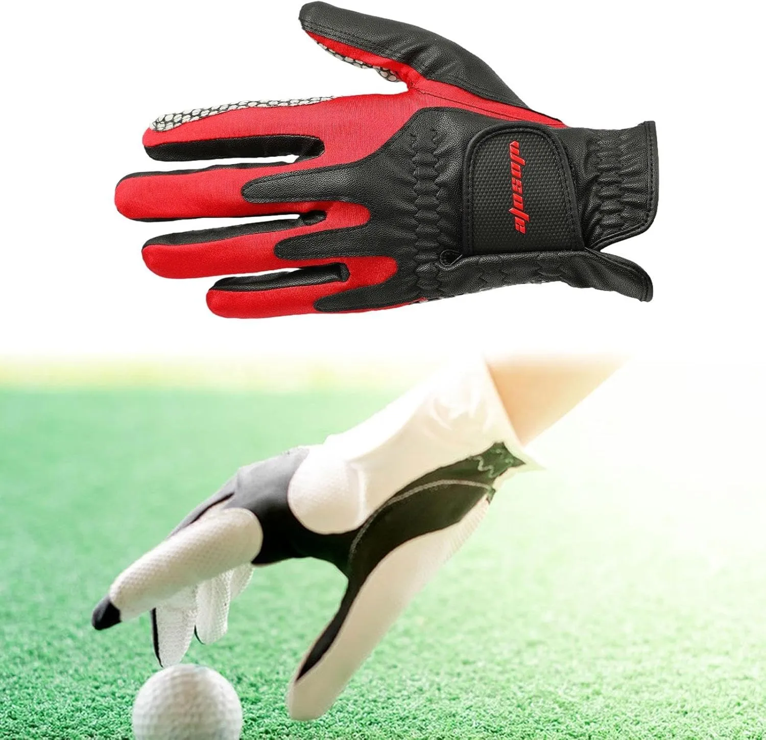 Men Golf Glove Sports Glove Comfortable Grip Shock Absorbing PU Leather Non Slip for Fishing Cold Weather Golf Swing Hiking