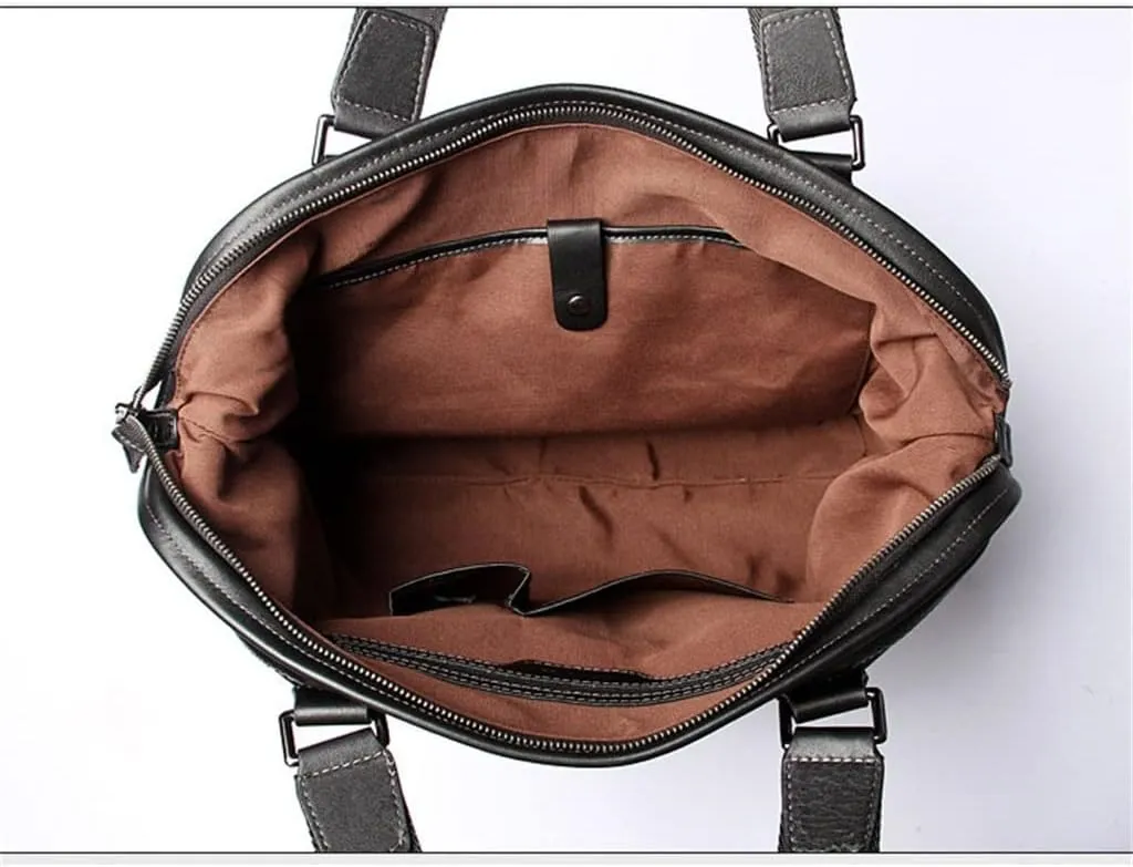 Men's Bag Leather Handbag Large Capacity Horizontal Computer Bag Layer Cowhide Business Briefcase