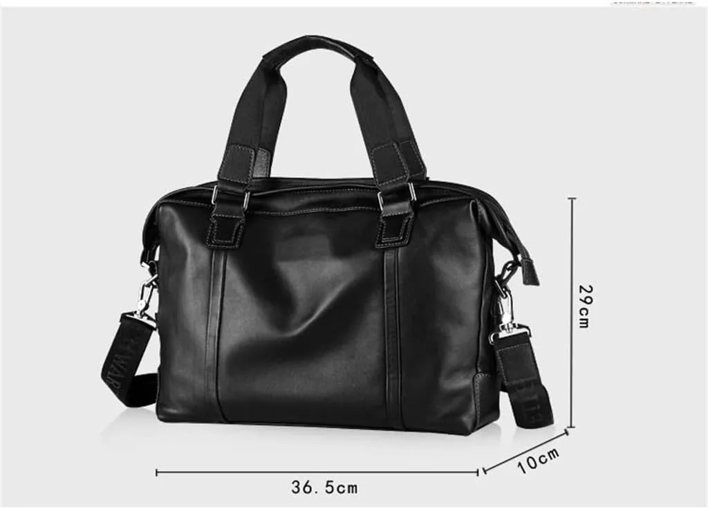 Men's Bag Leather Handbag Large Capacity Horizontal Computer Bag Layer Cowhide Business Briefcase
