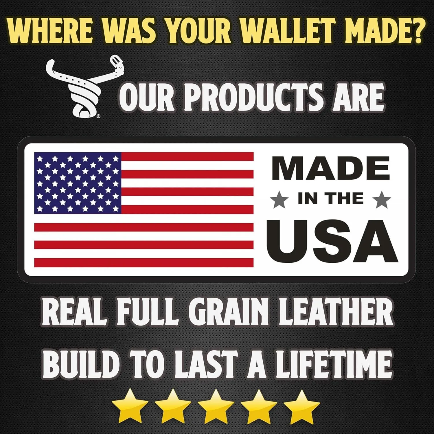 Mens Bifold Wallet Case, 8 Credit Card Holder Slots, Full Grain Bridle Genuine Leather, Made in USA, Brown