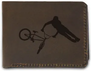 Men's Bmx And Mtb Riders Handmade Natural Leather Flipup Window Wallet MHLT_06