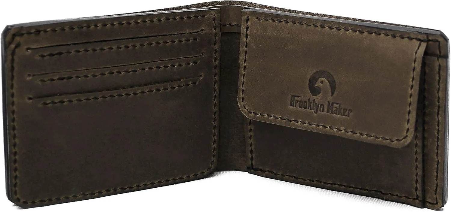 Men's Bmx And Mtb Riders Handmade Natural Leather Flipup Window Wallet MHLT_06
