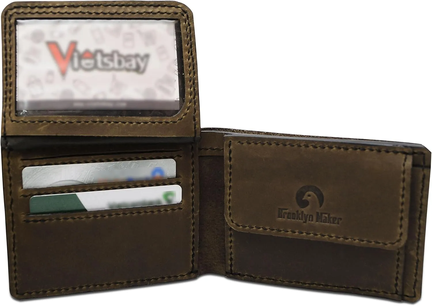 Men's Bmx And Mtb Riders Handmade Natural Leather Flipup Window Wallet MHLT_06
