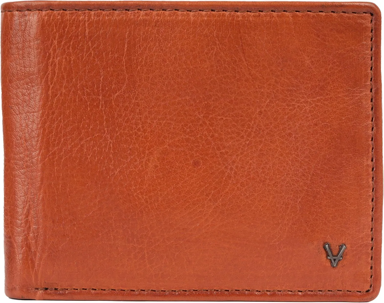 Men's Genuine Italian Leather Bifold Wallet - Sleek & Minimalist, RFID Protected, ID Window Flap, Card Holder, Gift for Him (Cognac)