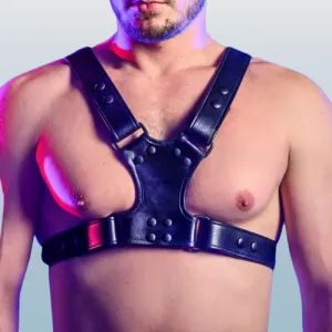 Mens Leather Bulldog Harness