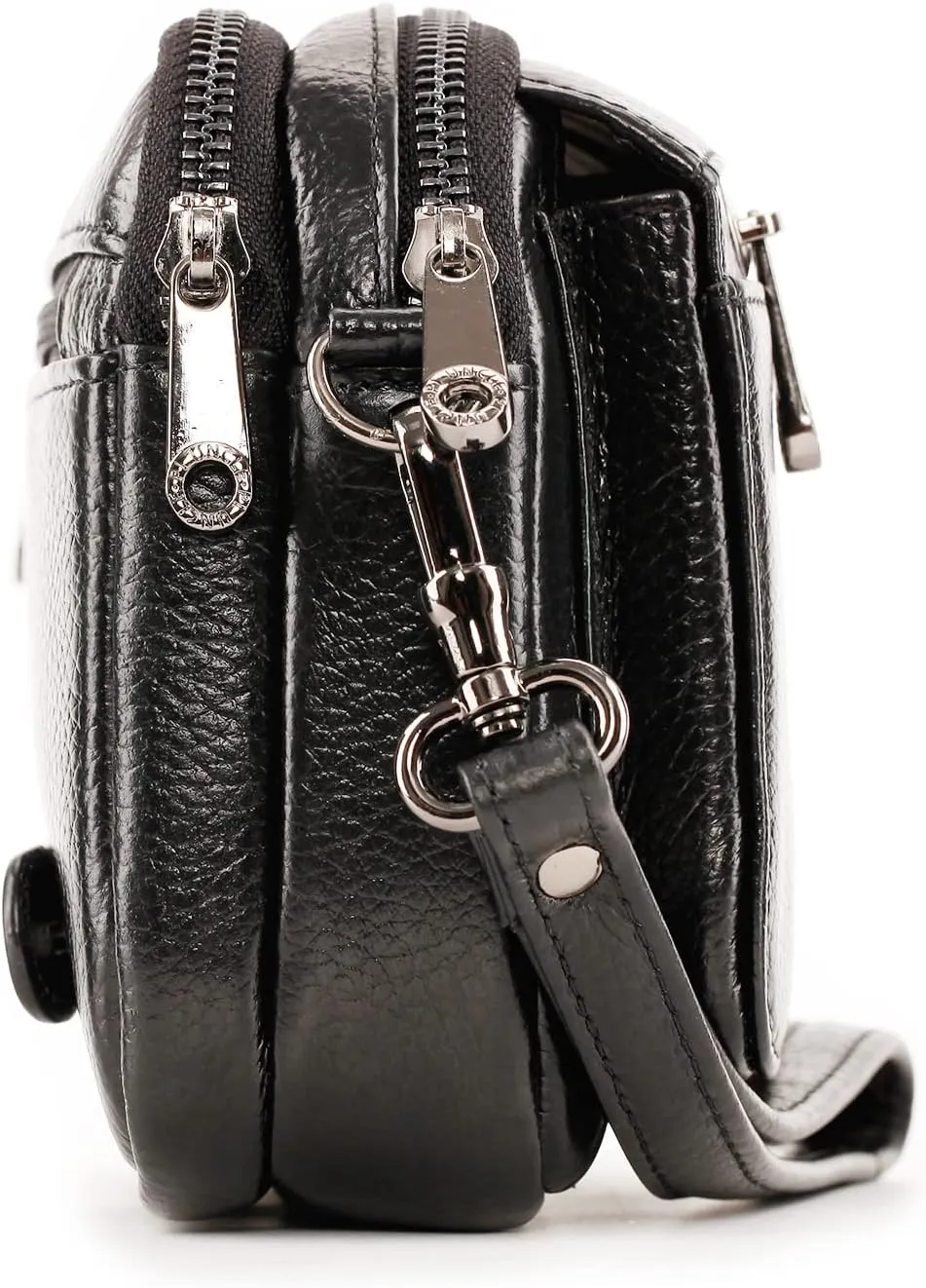 Mens Leather Clutch Organizer Wrist Bag Wallet with Credit Card Protector Slots