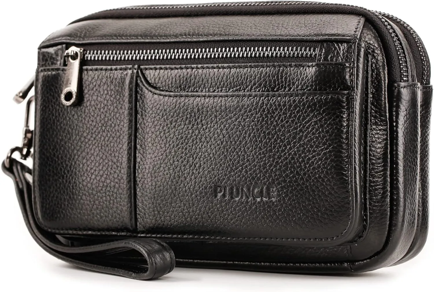 Mens Leather Clutch Organizer Wrist Bag Wallet with Credit Card Protector Slots