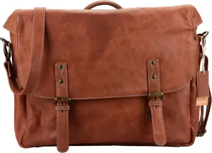 Mens Messenger Bag | Genuine Leather Laptop Briefcase Bags for Men - Handmade Full Grain Satchel Side Shoulder Cross Body Bag (Brown)
