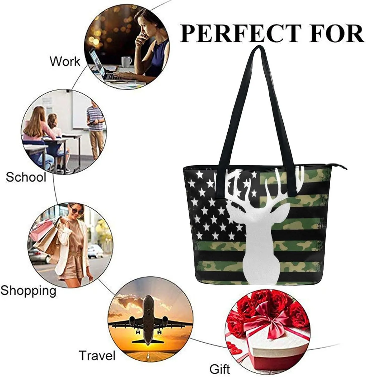 Men's Portable Tote Bag Trendy Modern Leather Handbag For Work Weekend