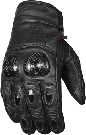 Men's Premium Leather Motorcycle Cruising Street Palm Sliders Biker Gloves