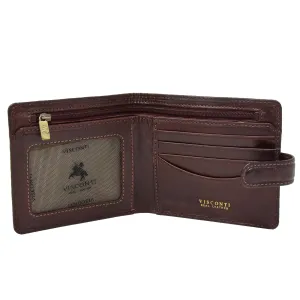 Men's RFID Slim Fold Leather Wallet Brown