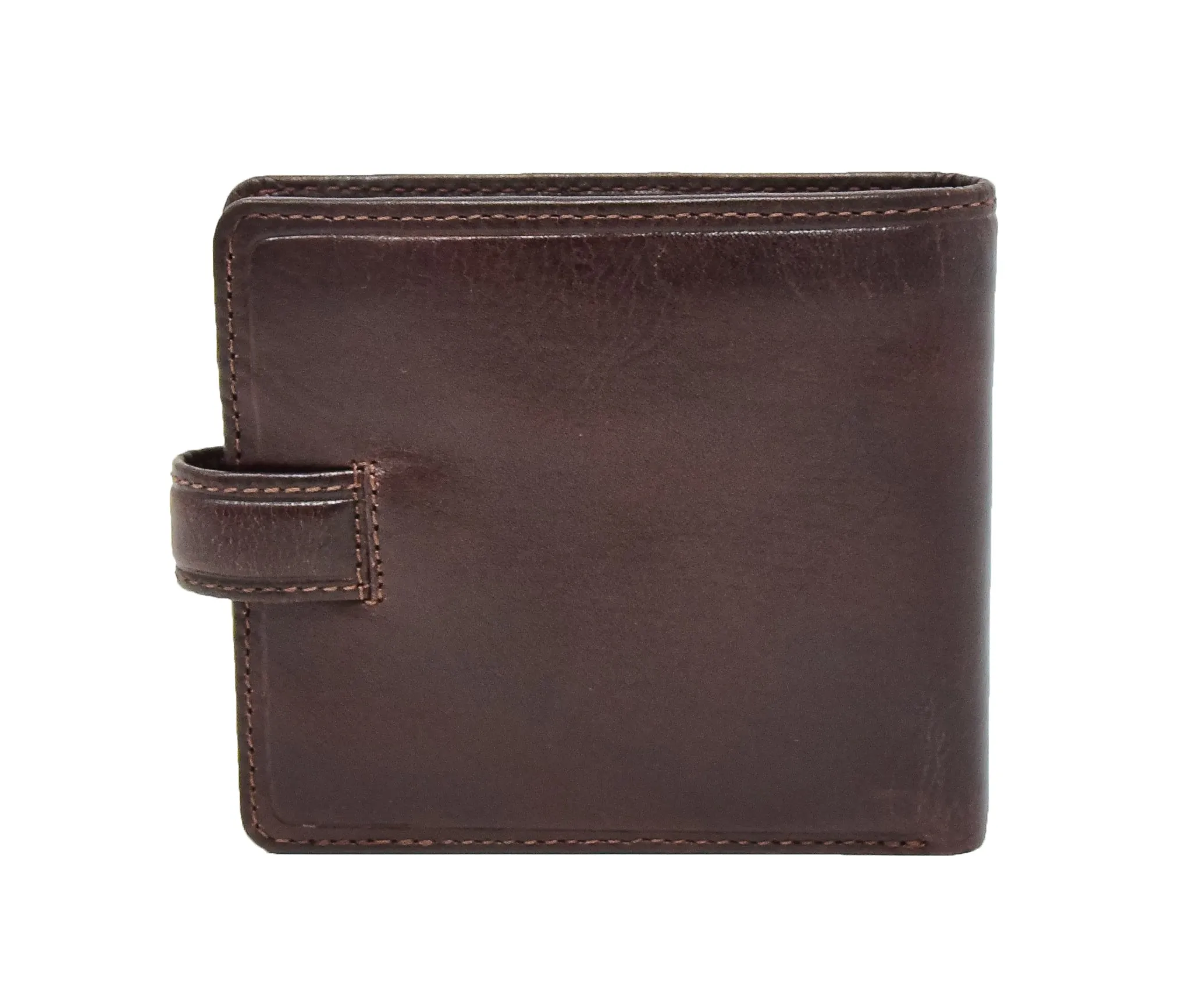 Men's RFID Slim Fold Leather Wallet Brown