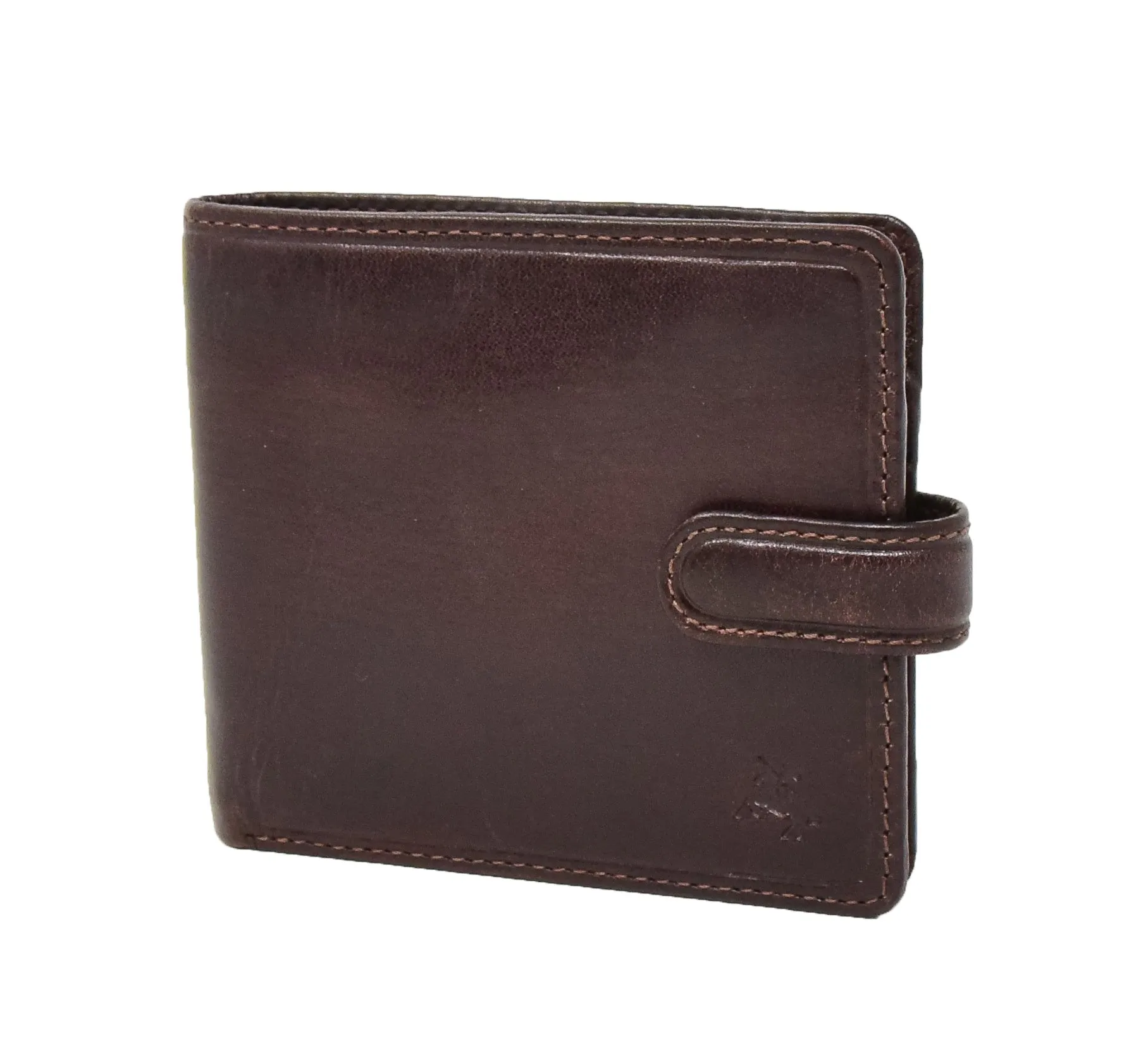 Men's RFID Slim Fold Leather Wallet Brown