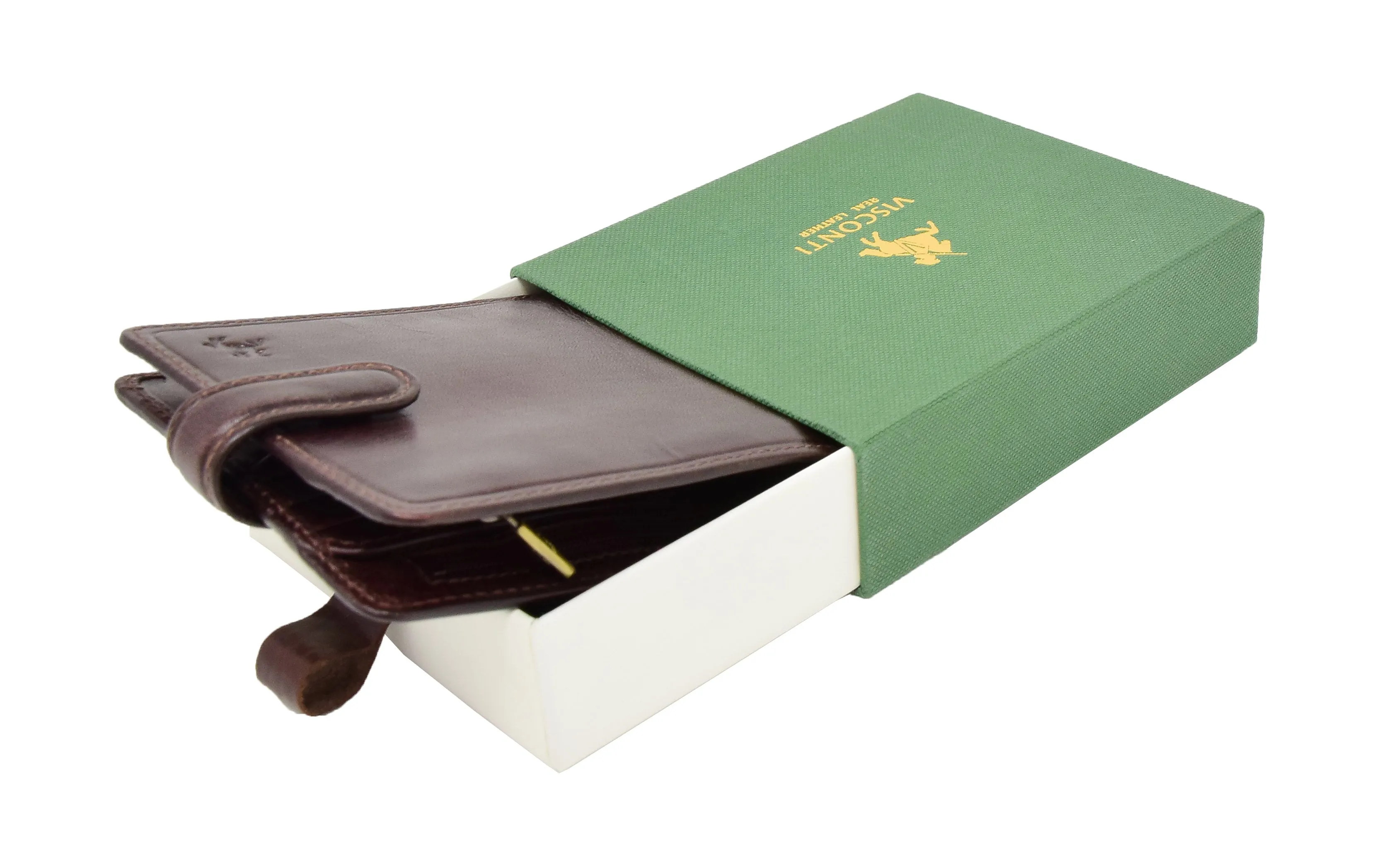 Men's RFID Slim Fold Leather Wallet Brown