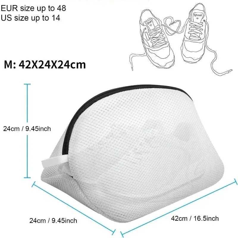 Mesh Laundry Bag for Washing Machine – Zippered Travel Shoe Storage & Protective Clothes Organizer Box