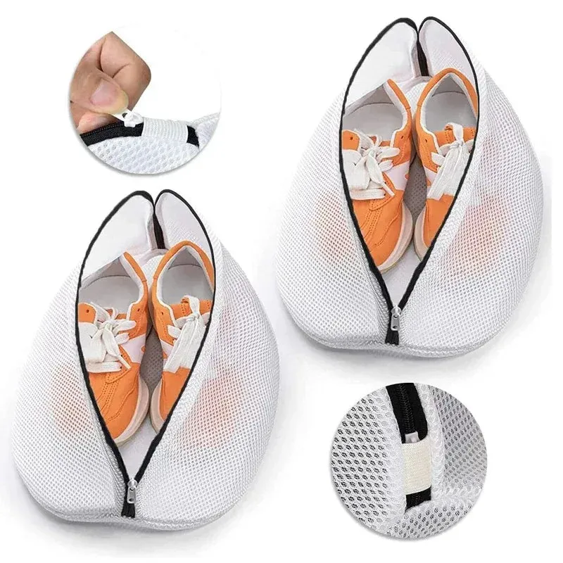 Mesh Laundry Bag for Washing Machine – Zippered Travel Shoe Storage & Protective Clothes Organizer Box