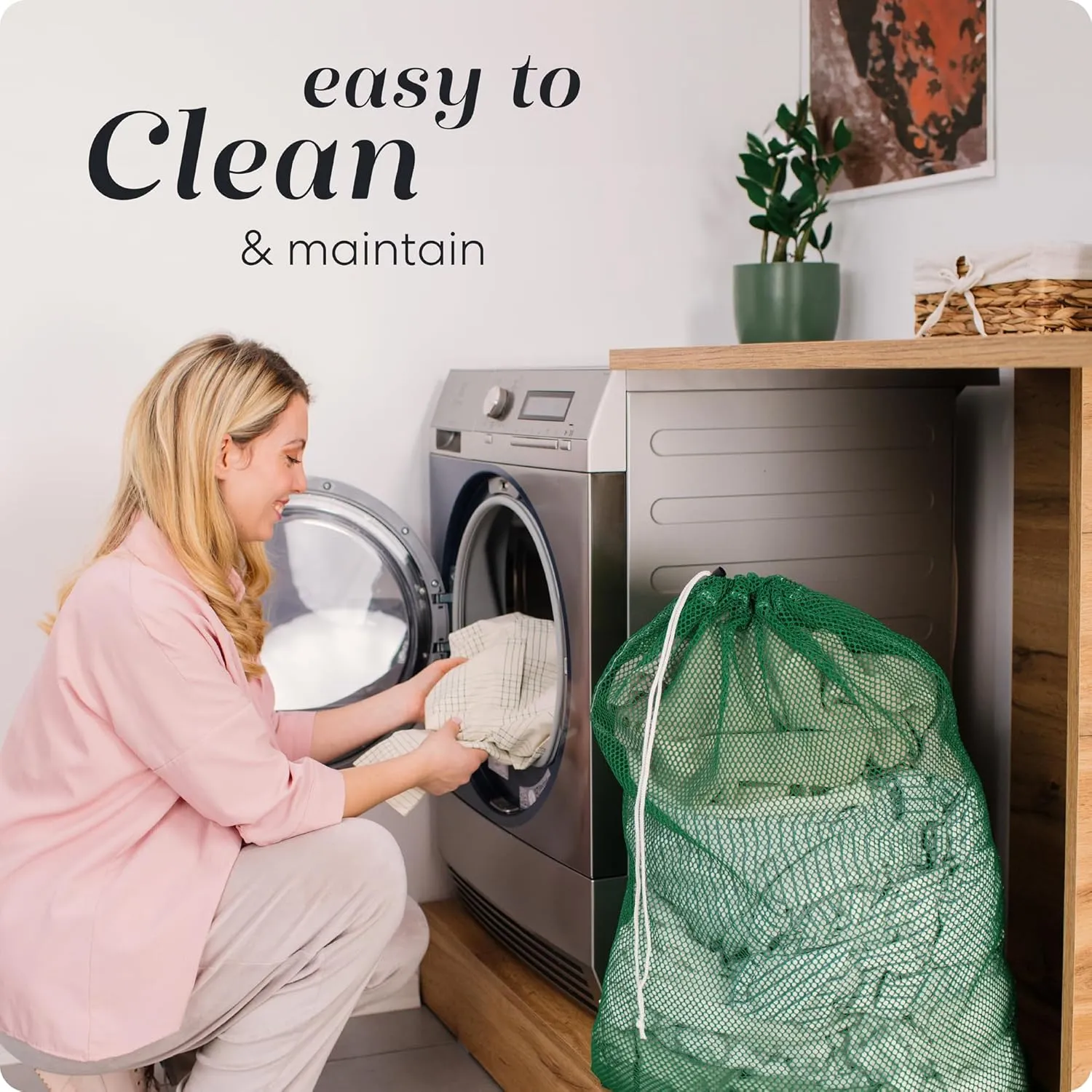 Mesh XL Laundry Bags - Pack of 2 - Large 24" x 36" - Durable, Machine Washable with Secure Drawstring Closure - Perfect for College Dorms, Laundromats, Apartments (Green)