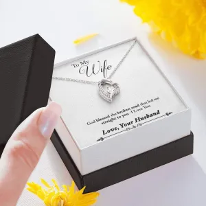 Message Card Jewelry, Handmade Jewelry - To My Wife"Broken Road - So" Forever Love Necklace Gift Set