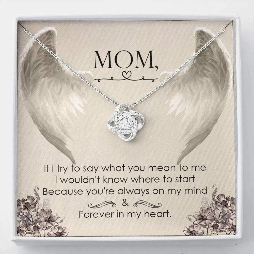 Message Card Jewelry, Pendant Necklace - Forever In My Heart, Necklace With Message Card, Thank You Gifts For Mother’s Day, Mother's Day Gift For Mom