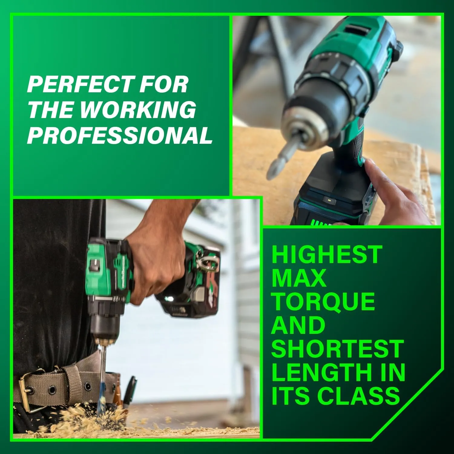 Metabo HPT 18V MultiVolt™ Cordless Driver Drill Kit | 620 in-lbs of Torque | Compact | Reactive Force Control | 22   1 Clutch Settings | LED Light | Belt Hook | Lifetime Tool Warranty | DS18DEX