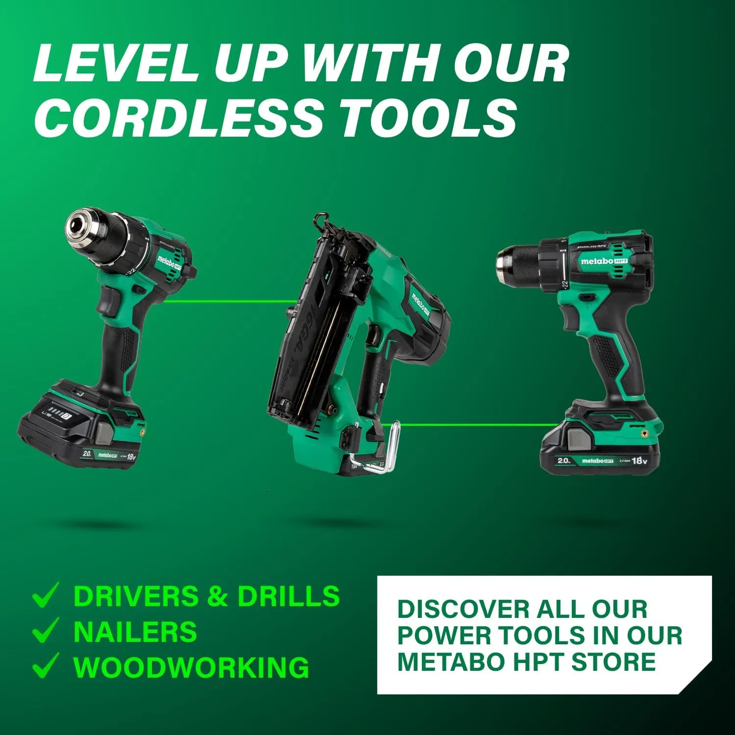 Metabo HPT 18V MultiVolt™ Cordless Driver Drill Kit | 620 in-lbs of Torque | Compact | Reactive Force Control | 22   1 Clutch Settings | LED Light | Belt Hook | Lifetime Tool Warranty | DS18DEX