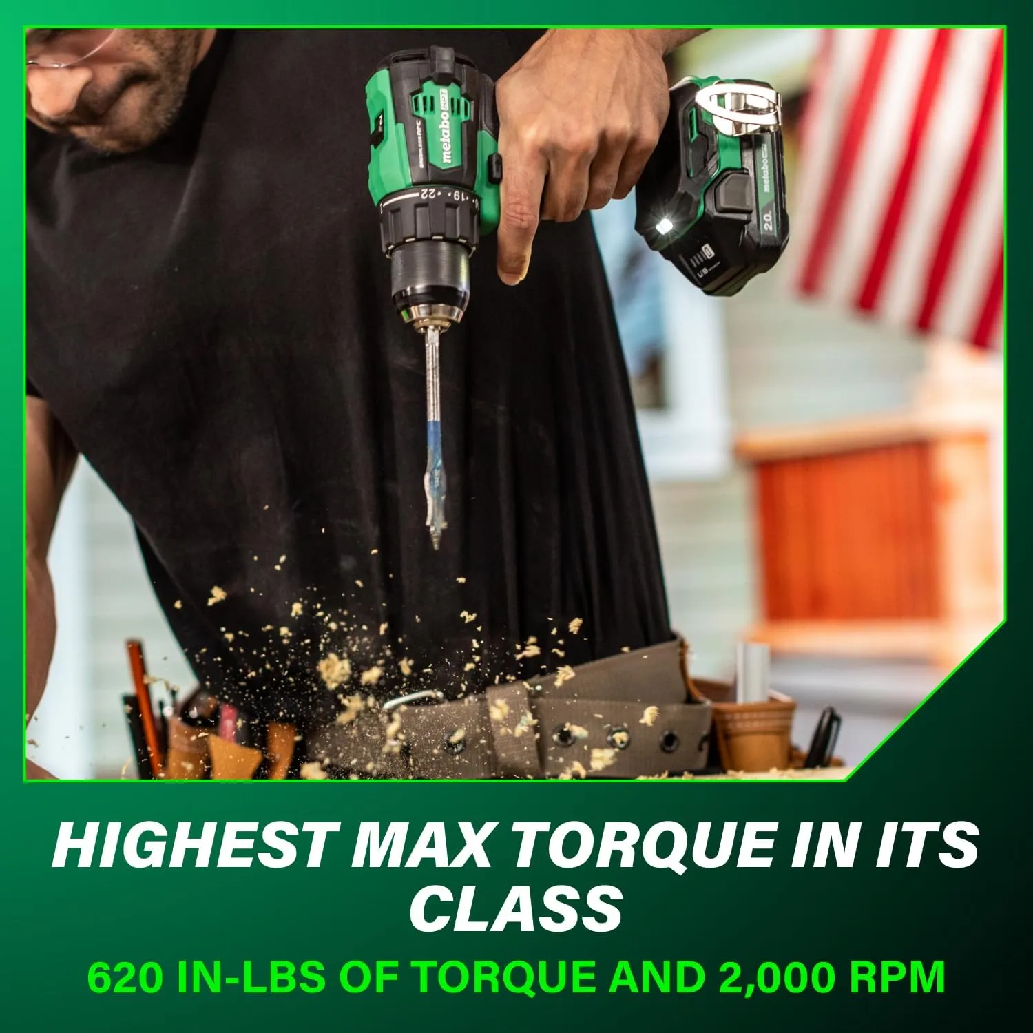 Metabo HPT 18V MultiVolt™ Cordless Driver Drill Kit | 620 in-lbs of Torque | Compact | Reactive Force Control | 22   1 Clutch Settings | LED Light | Belt Hook | Lifetime Tool Warranty | DS18DEX