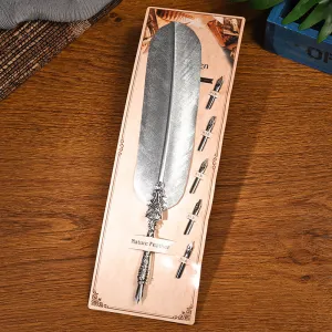 Metal Feather Quill Pen Set
