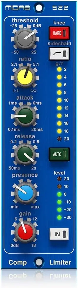 Midas 500 SERIES COMPRESSOR LIMITER 522 V2 500 Series Compressor/Limiter with Dynamic Presence Control