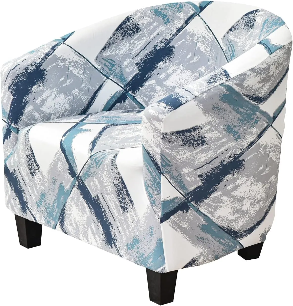 MIFXIN Club Chair Slipcover Stretch Tub Chair Cover 1 Piece Spandex Soft Armchair Slip Cover Removable Washable Arm Chair Couch Sofa Furniture Protector for Living Room Hotel (Blue Gray)