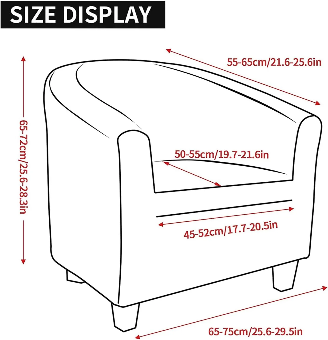 MIFXIN Club Chair Slipcover Stretch Tub Chair Cover 1 Piece Spandex Soft Armchair Slip Cover Removable Washable Arm Chair Couch Sofa Furniture Protector for Living Room Hotel (Blue Gray)