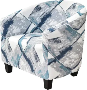 MIFXIN Club Chair Slipcover Stretch Tub Chair Cover 1 Piece Spandex Soft Armchair Slip Cover Removable Washable Arm Chair Couch Sofa Furniture Protector for Living Room Hotel (Blue Gray)