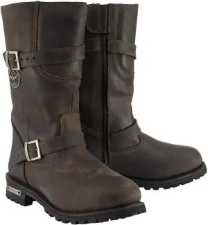 Milwaukee Leather MBM9063 Men's Classic Distressed Brown Leather Motorcycle Engineer Riding Biker Boots - 15